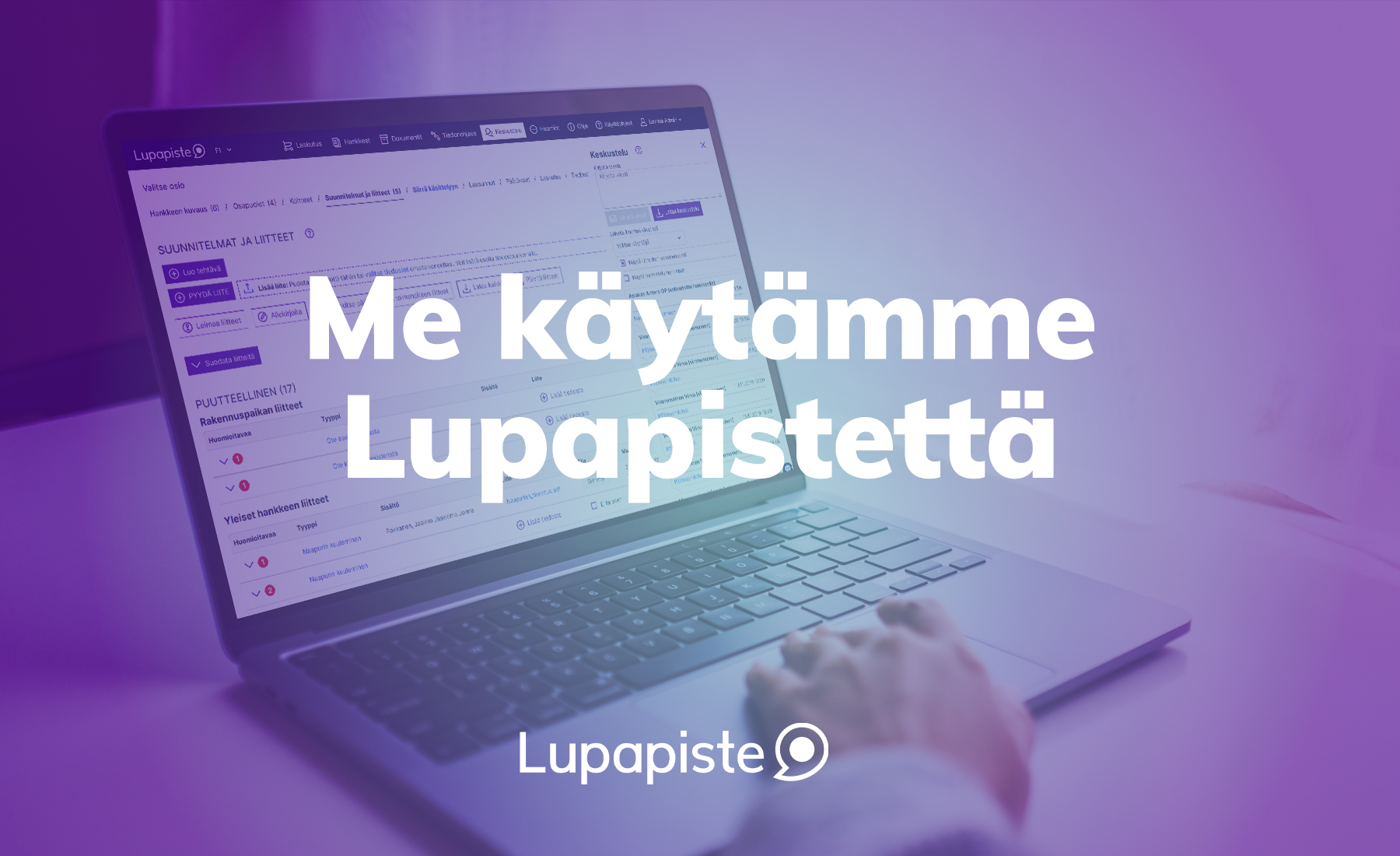 Käytämme lupapistettä, lupapiste-sivulle.