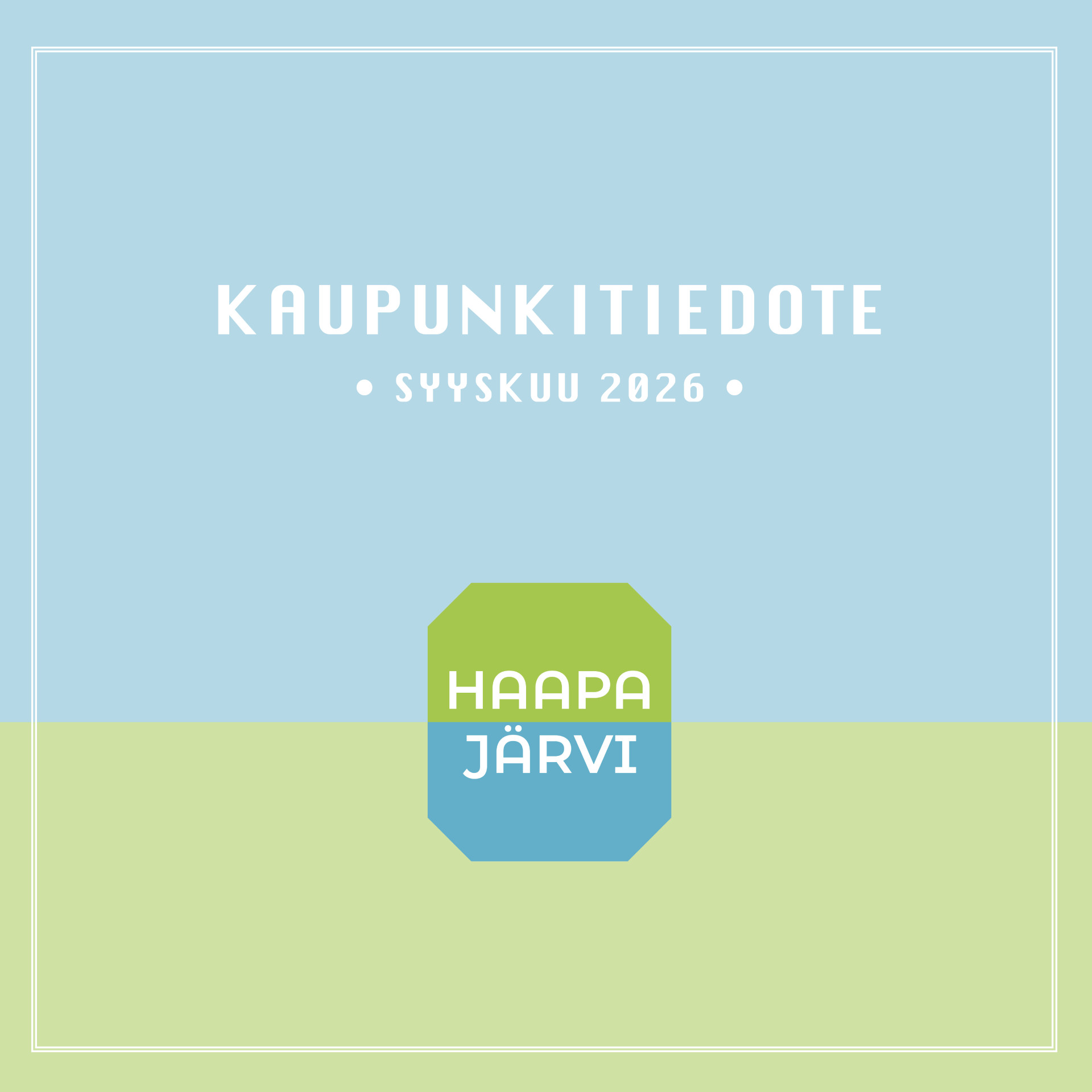 Haapajärven kaupungin tiedote syyskuu 2026