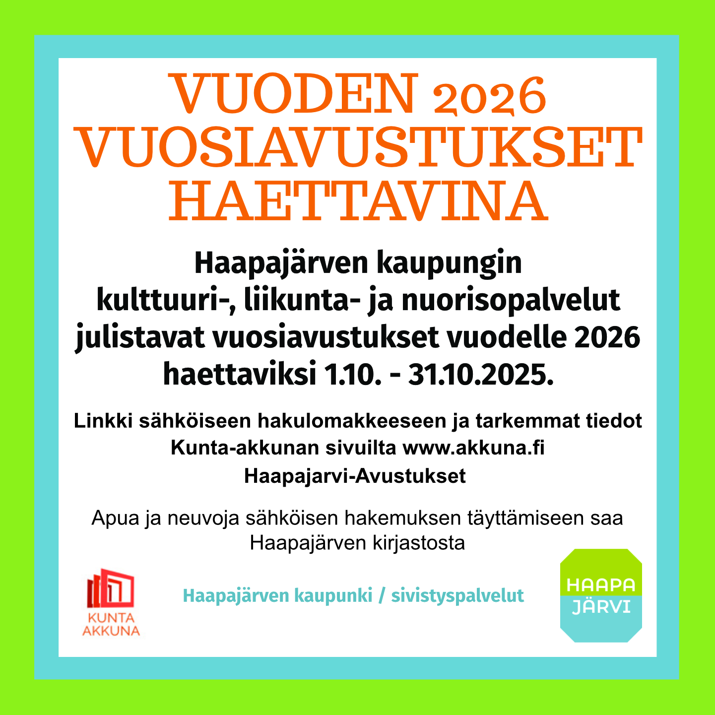 Vuosiavustukset 2026