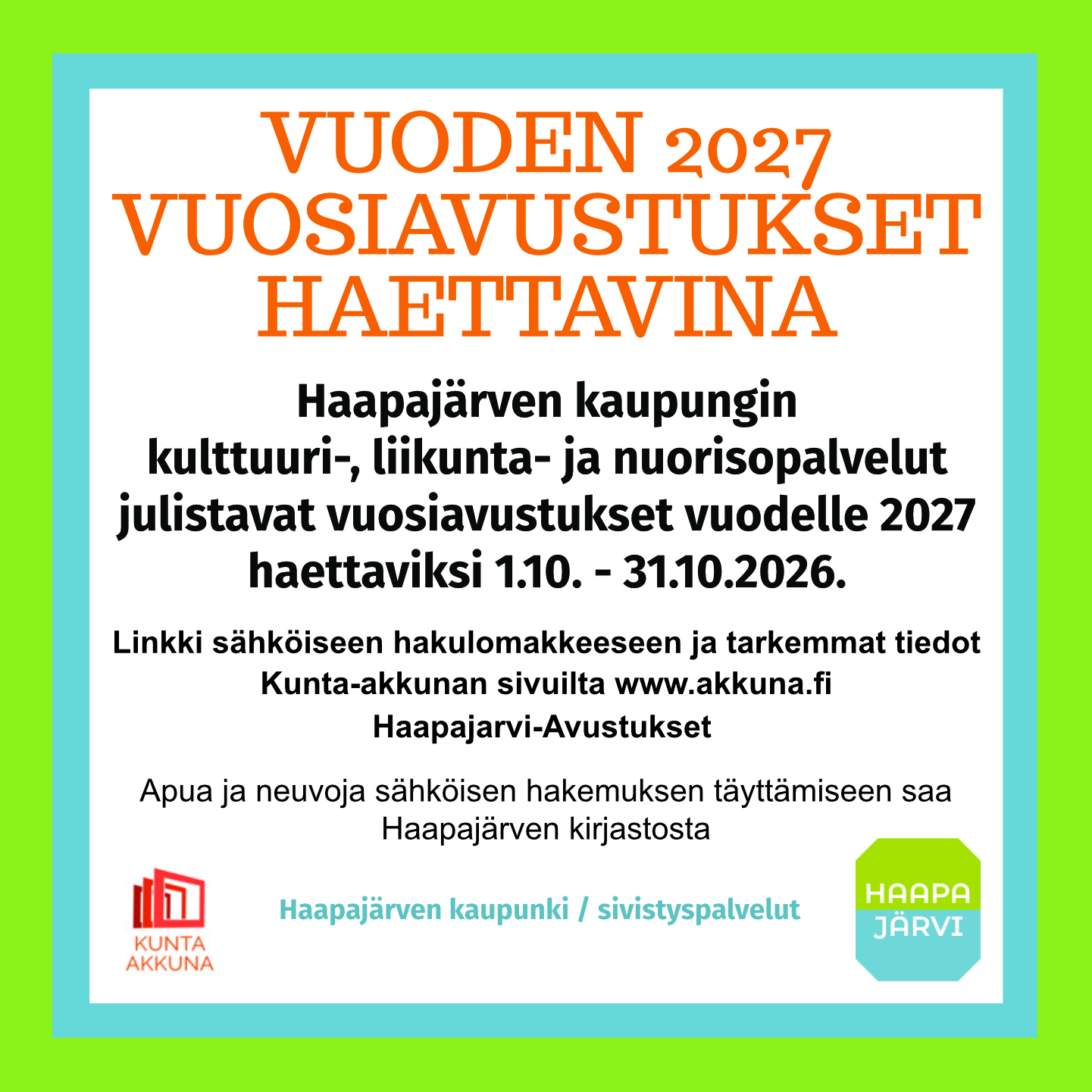 Vuosiavustukset 2027