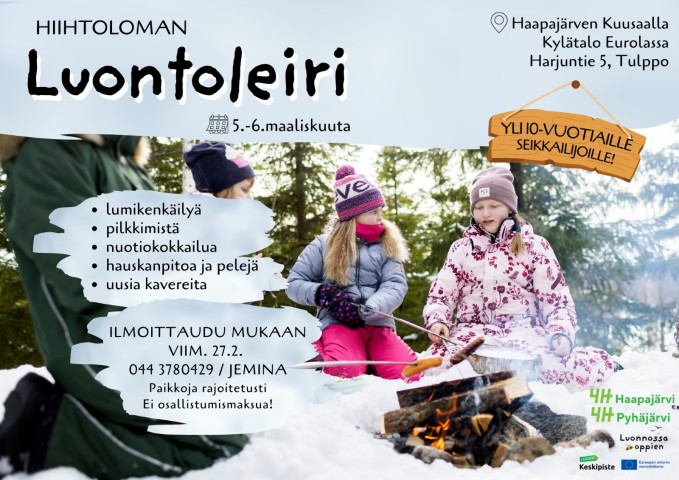 Hiihtolamaviikon luontoleiri 5.-6.3 Kuusaalla yli 10-vuotiaille.