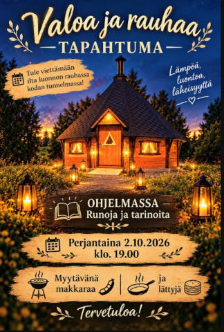 Kumisevan valotapahtuma, valoa ja rauhaa.