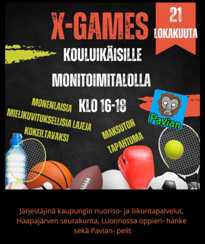 X-Games kouluikäisille monitoimitalolla