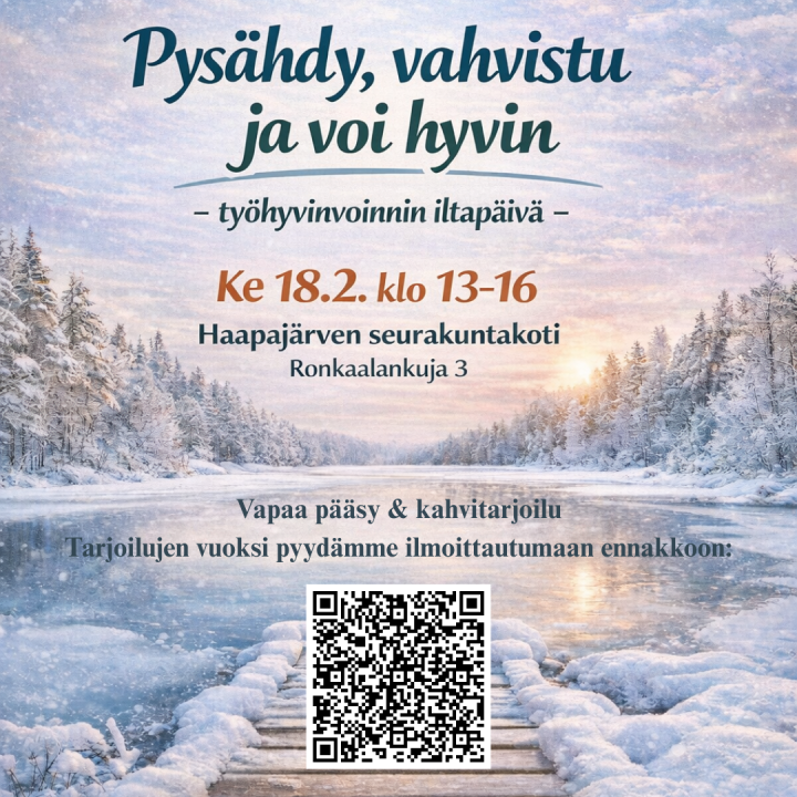 Pysähdy, vahvisti ja voi hyvin -työhyvinvoinnin iltapäivä 