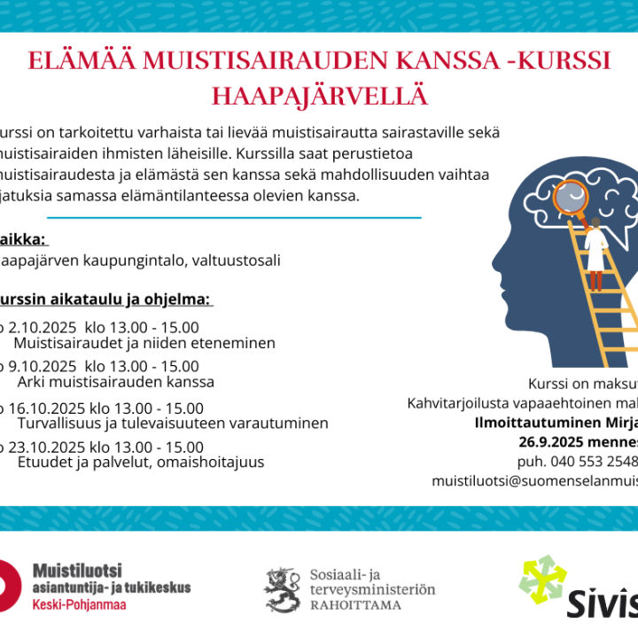 Kuvassa kurssin ohjelma