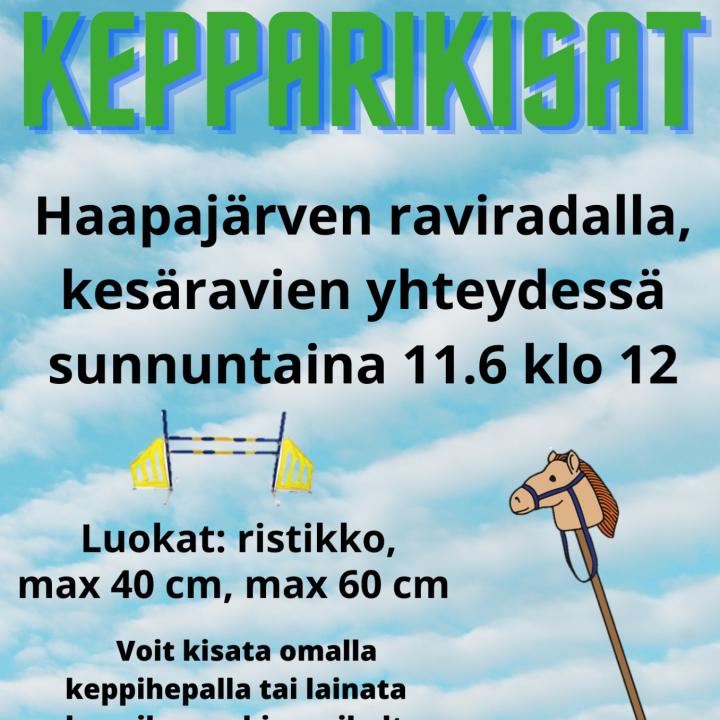 Kepparikisat raviradalla 11.6 klo 12 alkaen.