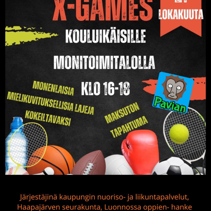 X-Games kouluikäisille monitoimitalolla