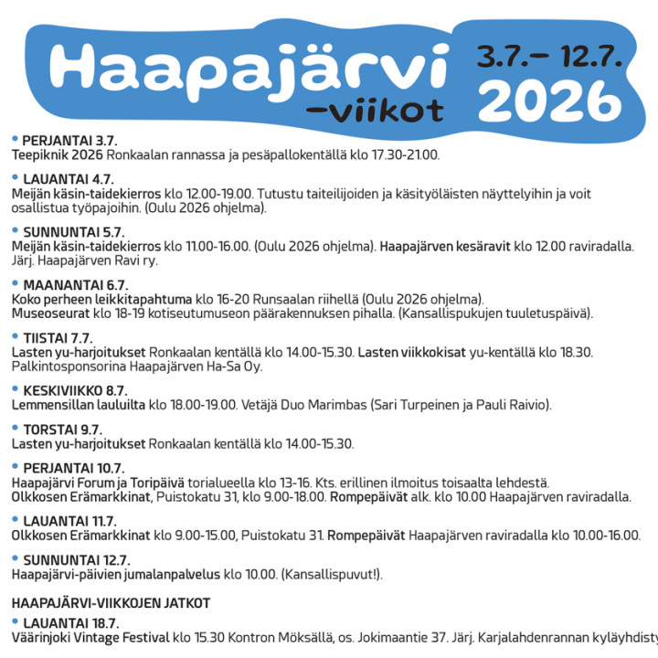 Haapajärvi-viikkojen ohjelma
